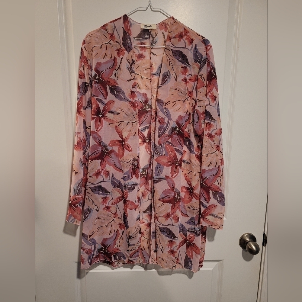 💜 Blumin Pink and Purple Mixed Floral Kimono
